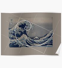 Hokusai Meets Fibonacci Poster