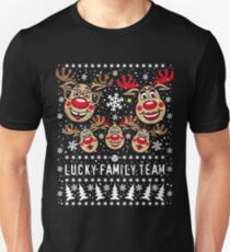 101 Lucky Family Team Reindeer Rudolph Mom Dad 3 kids Christmas Unisex T-Shirt