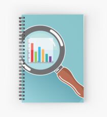 Magnifying glass bar graph Spiral Notebook