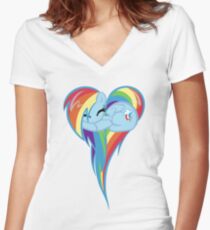 Heart Of Rainbow Dash Women's Fitted V-Neck T-Shirt