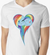 Heart Of Rainbow Dash Men's V-Neck T-Shirt