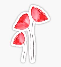 red poppy watercolor Sticker