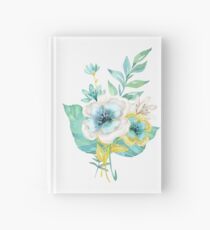 Minze und Gold Aquarell Blumen Notizbuch