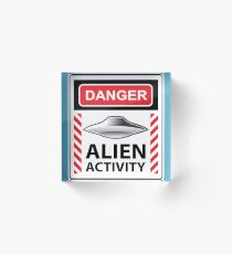 Danger Alien Activity Sign Acrylic Block