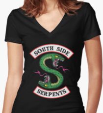 South Side Serpents riverdale Women's Fitted V-Neck T-Shirt