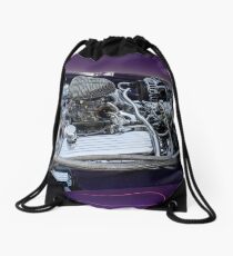 retro car engine engine Drawstring Bag