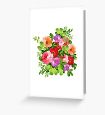 Computer Generated Flowers Greeting Card