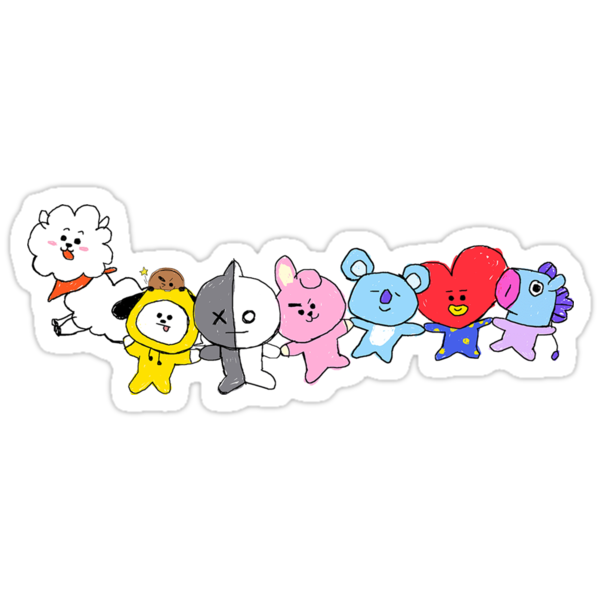  BT21  Together Stickers  by kathrynkaren Redbubble