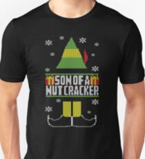 Son Of A Nutcracker Ugly Christmas Sweater Elf T-Shirt Slim Fit T-Shirt