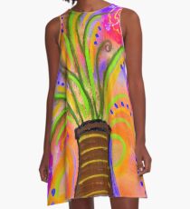 Psychedelic Bouquet A-Line Dress