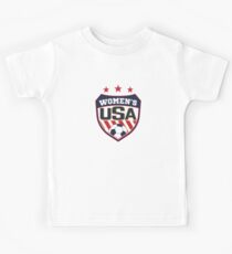 Frauen USA Fußball Schild Kinder T-Shirt