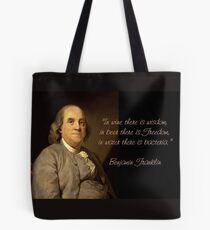 Ben Franklin Wit Tote Bag