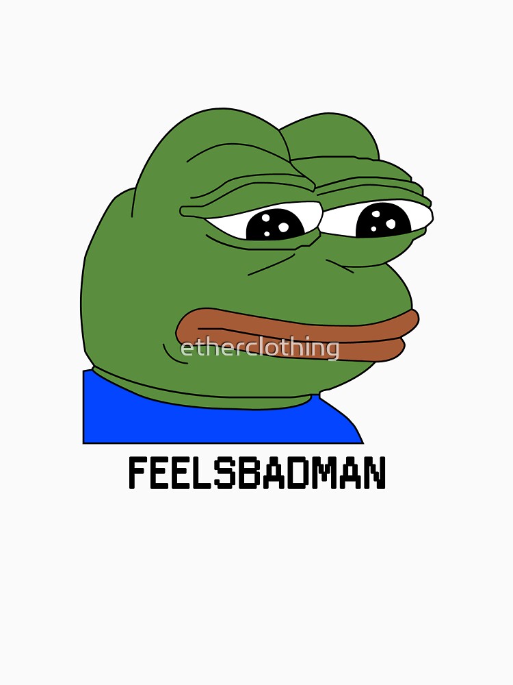 "FeelsBadMan Twitch Emote Pepe Crying" T-shirt by etherclothing | Redbubble