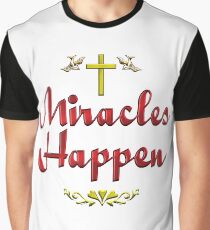 Miracles Happen Cross and Doves Graphic T-Shirt