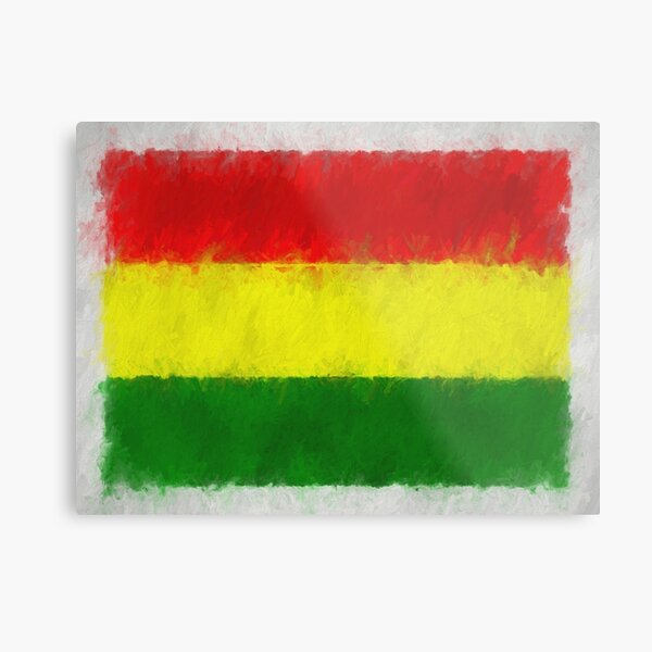 Bolivia Flag Reworked No. 66, Series 4 Metal Print