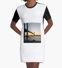 New York, New York City, Brooklyn, #NewYork, #NewYorkCity, #Brooklyn, Verrazano-Narrows Bridge, #VerrazanoNarrowsBridge, #VerrazanoBridge, #bridge, #Verrazano, #Narrows, Verrazano-Narrows Bridge Graphic T-Shirt Dress