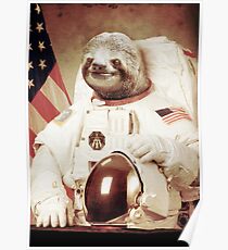 Astronaut Sloth Poster