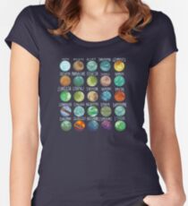 Star Wars Planets Pattern Women's Fitted Scoop T-Shirt