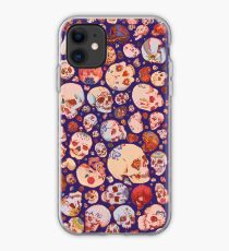 Skull Doodles - blue iPhone Case