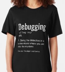 Debugging Definition T-shirt Programmers' Coding Gift Tee Slim Fit T-Shirt