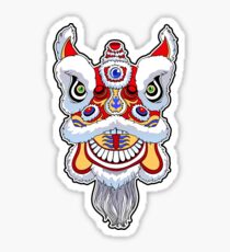 Chinese lion head dance. Sticker