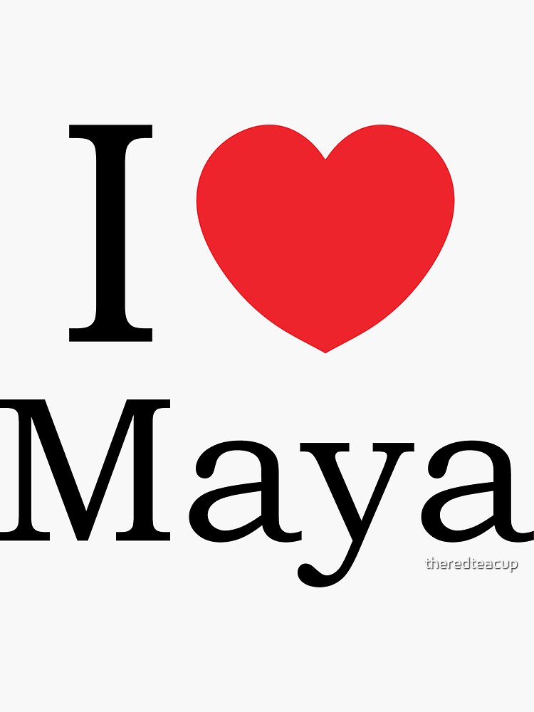 "I Love Maya With Simple Love Heart" Sticker by theredteacup Redbubble