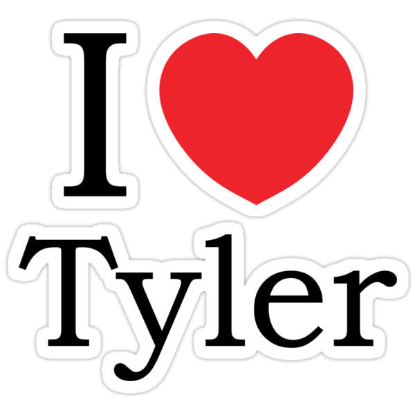 I Love Tyler With Simple Love Heart Stickers By Theredteacup