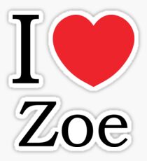 I Love Zoe - With Simple Love Heart Sticker
