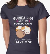 Guinea Pigs Are Like Potato Chips Funny Quote Cute Women's Fitted T-Shirt