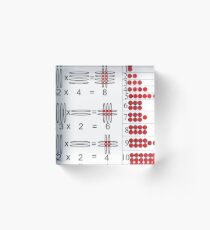 Baby Math: Visualization of Multiplication of Two Single-Digit Numbers Acrylic Block