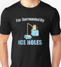 Ice Fishing Penguin Unisex T-Shirt
