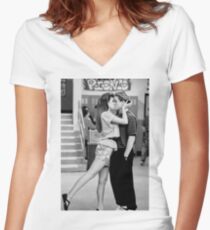 Zack & Kelly BW Women's Fitted V-Neck T-Shirt