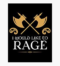 Rage Barbarian Barbarians Warrior Fighter Dungeons and Dragons Inspired - D&D DnD Photographic Print