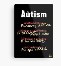 Autism - A Corrected List Metal Print