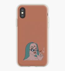 girl smoking blunt phone case iPhone Case