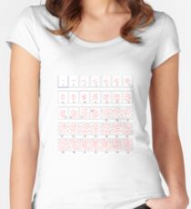 Integers from one to thirty-five together with points whose numbers are equal to the numbers shown Women's Fitted Scoop T-Shirt