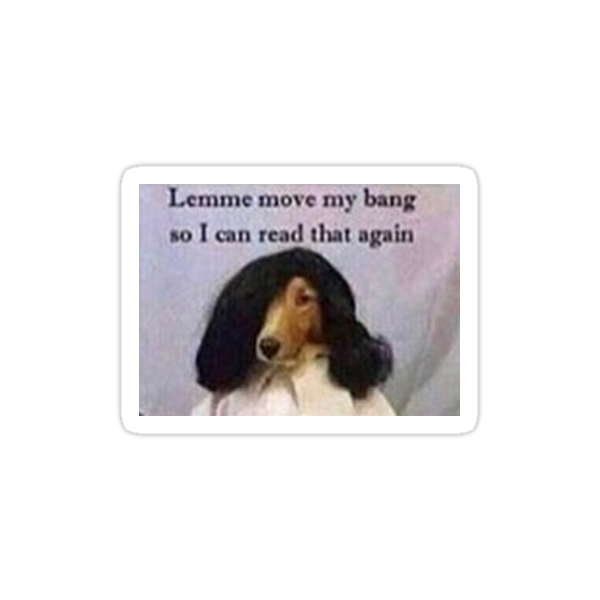 "let me move my bang" Stickers by graceyaldoo Redbubble