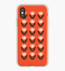 Tulip Pattern Phone Case in Coral Red iPhone Case