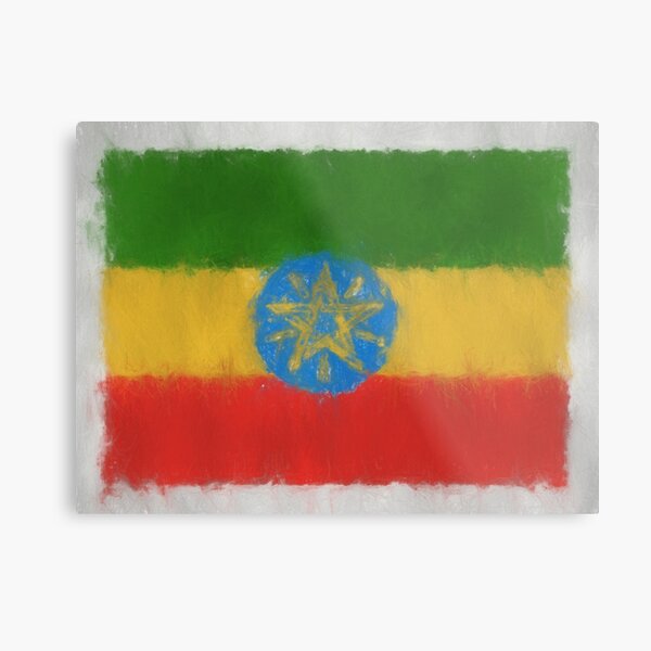 Ethiopia Flag Reworked No. 66, Series 3 Metal Print
