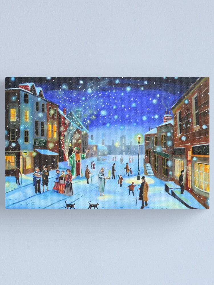 Alternate view of A Christmas Carol Scrooge ghost of Christmas present Canvas Print