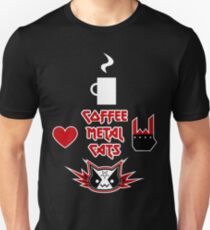 Camiseta unisex Café, metal, gatos = AMOR
