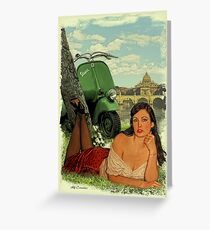 Vespa Pin Up Girl Greeting Card