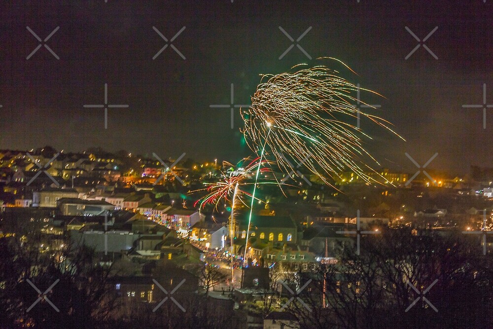 "Helston Town Christmas Lights Fireworks Cornwall" by Jake Riding Redbubble