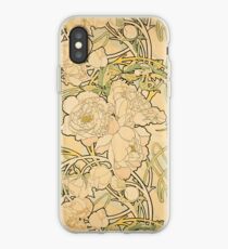 'Peonies' by Alphonse Mucha (Reproduction) iPhone Case