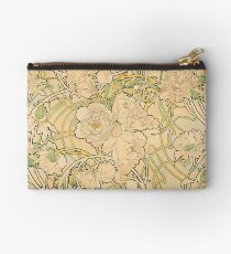 'Peonies' by Alphonse Mucha (Reproduction) Zipper Pouch