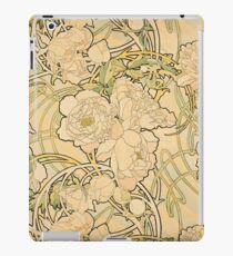 'Peonies' by Alphonse Mucha (Reproduction) iPad Case/Skin