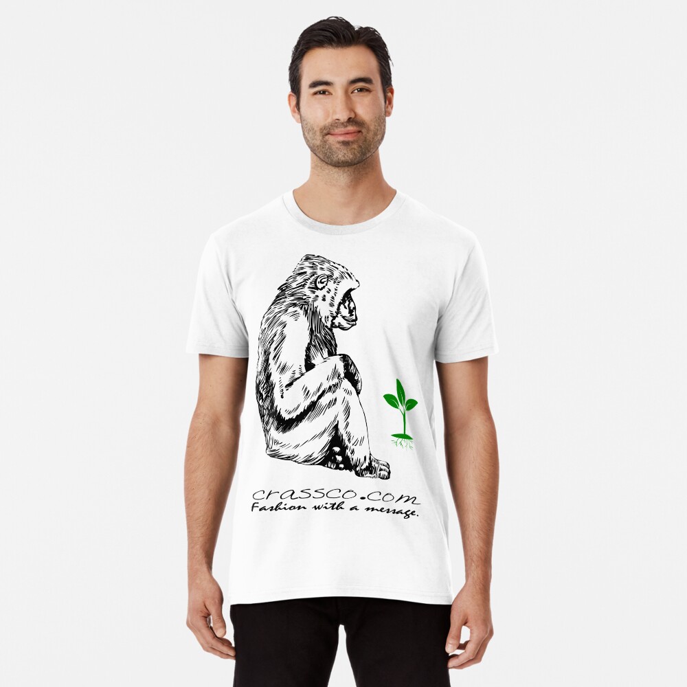 Affe mit Pflanze Premium T-Shirt