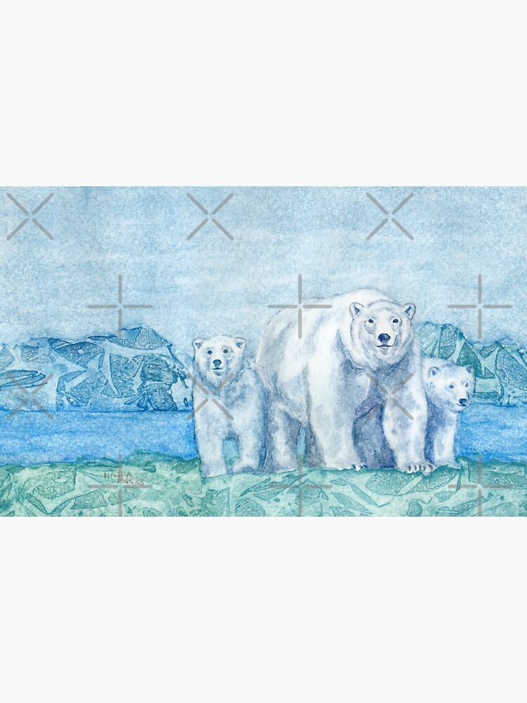 Polar Bear Family Painting by HajraMeeks