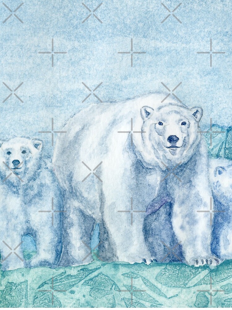 Polar Bear Family Painting by HajraMeeks