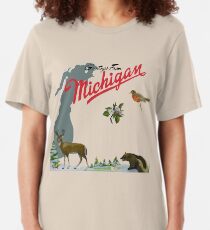 Greetings From Michigan! Slim Fit T-Shirt